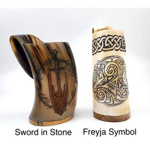 แก้วเบียร์ทำมือสไตล์ไวกิ้งทำจากเขาควายธรรมชาติขายส่งจำนวนมาก - Product Image 5