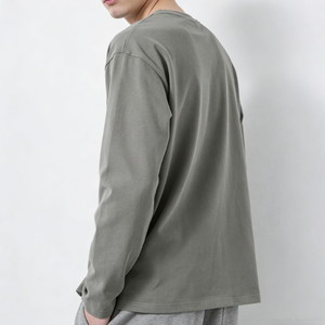 Camiseta Deportiva Casual de Manga Larga para Hombre, Color Sólido, Impresión Personalizada, Alta Calidad - Product Image 2