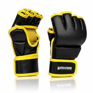 Gants de MMA à demi-doigts personnalisés de haute qualité avec logo, en cuir respirant, coupe-vent, sangle de poignet réglable, unisexe, pour l'entraînement de boxe - Product Image 2