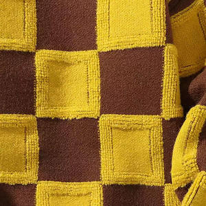Pull en tricot à carreaux marron et jaune personnalisable pour homme, manches longues, vêtement d'automne, nouveau design, pulls en laine - Product Image 4