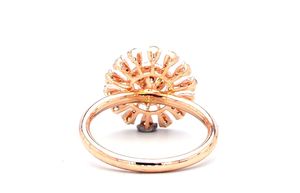 AMBER JEWELS Rose Gold Plated Flower Shape Zircon Pendant Unisex Classic Charm Jewelry Alloy Claw Setting IGI Certified - Product Image 3