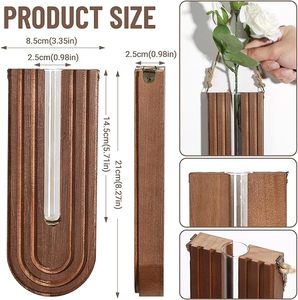 Jarrón de Bambú Moderno Hecho a Mano para Montar en la Pared con Soporte para Plantas Colgantes y Decoración de Raíces para Hogar u Oficina - Product Image 5