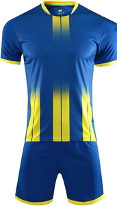 Bon marché Prix Tenue d'entraînement Uniforme d'équipe Chemises athlétiques Kit de vêtements de sport Maillot de football doux pour jeunes de couleur bleue - Product Image 2