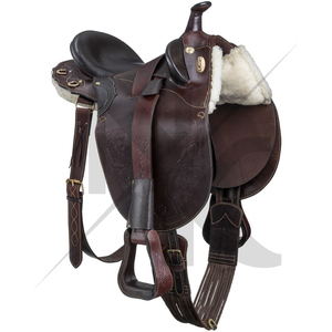 Selle de dressage australienne avancée pour l'équitation, en cuir de vachette premium, avec siège rembourré en bois renforcé et quincaillerie nickelée - Product Image 2