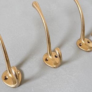 Solid Metal Brass Wall <b>Hooks</b> Heavy Duty Durable Hanger For Clothes Bags <b>Towels</b> Wall Storage Organization - Product Image 1