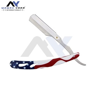 Hot Selling Colorful Professional Barber <b>Swing</b> Lock Razor Stainless Steel Six Blade <b>Wooden</b> Folding Face Beard Shaving Tool - Product Image 4