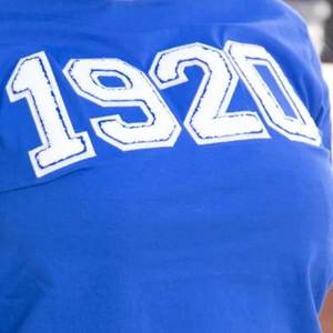 T-shirt en chenille bleu royal 1920 pour femme, avec lettres grecques Zeta Phi Beta, décontracté, streetwear, haut en coton de qualité supérieure - Product Image 4