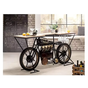 Mesa de Bar Estilo Roadster Clásico con Estantes de Almacenamiento Funcionales para Bebidas, Ideal para el Hogar o como Centro de Mesa en la Sala de Estar - Product Image 4