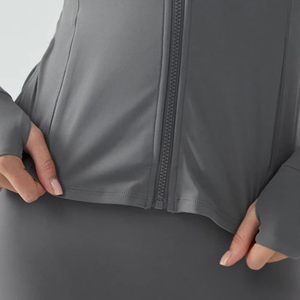 Women's Waterproof <b>Workout</b> <b>Jacket</b> Lightweight Zip-Up Athletic Running with Pockets Long Sleeve Gym Yoga Thumb Holes - Product Image 5