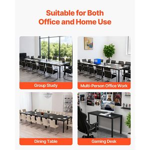 Juego de 6 Mesas de Reuniones Rectangulares Modernas de 4.5 Pies, Capacidad para 16 Personas, Conjunto de Escritorios Combinables Flexibles para Uso en Conferencias - Product Image 6