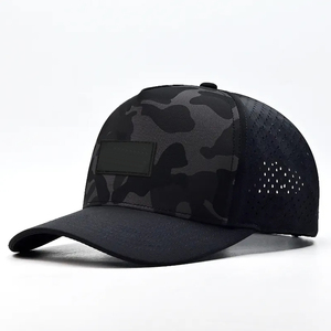 Black Camouflage Mesh Trucker Cap 6-Panel Adjustable Back Closure Outdoor Casual Hat for Adults Spring Summer Wear - Product Image 2