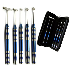 Kit de brossage dentaire ergonomique en acier inoxydable de haute qualité pour instruments de pont osseux, outils d'implantation, ensemble de 5 pièces réutilisables, manuel - Product Image 1