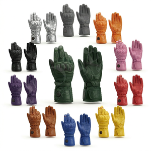 Solid Plain Color Motorcycle Riding <b>Gloves</b> <b>Touchscreen</b> Waterproof High Performance Protective Racing Motorbike Leather <b>Gloves</b> - Product Image 1