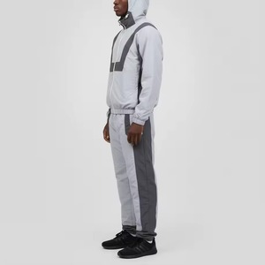 Wholesale Nylon Windbreaker Tracksuits <b>Jackets</b> Pants Sets Thicker Nylon Custom Embroidery logo Solid Pattern Men's Windbreaker - Product Image 5