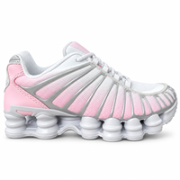 Chaussures de course unisexes à coussinets de ressort, baskets plateforme roses et blanches, chaussures de sport respirantes pour la marche, vente en gros OEM ODM