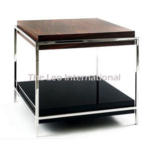 โต๊ะข้างเตียงสไตล์บ้านไร่สุดหรู ทำจากเหล็กและสแตนเลส สำหรับห้องนอน ใช้เป็นโต๊ะกาแฟได้ - Product Image 4