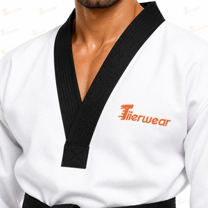Uniforme de Taekwondo Thorwor para Hombre, Blanco, 8oz, Algodón Transpirable, Cuello en V, Corte Regular para Adultos, Prenda de Una Pieza para Artes Marciales - Product Image 6