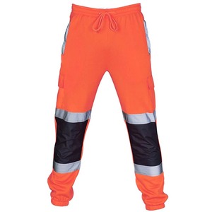 Pantalon de travail haute visibilité jaune, pantalon cargo de sécurité, vêtements de travail de construction, multi-poches, taille élastique, jogger - Product Image 5