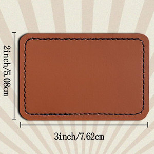 Custom Leather Iron-On Patches Rectangle Applique Logo Badges for Clothing Hats Bags <b>Jackets</b> DIY Craft OEM Wholesale - Product Image 3