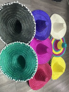 Sombrero de Paja de Verano, Estilo Nuevo, con Rayas, Ala Ancha, Logotipo Bordado, para Uso en Exteriores, Playa, Deportes, Bodas, Esquí, Plegable, para Viajes - Product Image 1