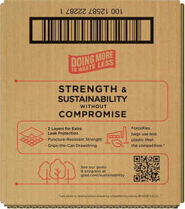 Glad Trash <b>Bags</b>, ForceFlex Protection Series Tall Kitchen Garbage <b>Bags</b>, 13 Gal, Unscented OdorShield, 90 Ct (Package May Vary) - Product Image 6