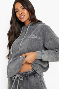 Conjunto de Sudadera y Pantalones Deportivos con Lavado Ácido Personalizado, Ropa Urbana, Sudaderas Tie Dye para Mujer, Lavado a la Piedra, Bordado Desgastado - Product Image 3