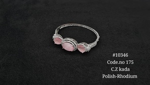 Bracelet en Zircon Cubique 10346, Bracelet Double Pierre Ovale, Bracelet Manchette en Zircon Cubique, Bracelet Tendance en Laiton, Bijoux pour Femme, Idéal pour les Soirées - Product Image 6