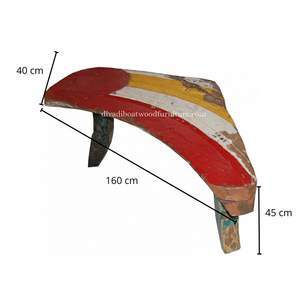 Banc Rudi en bois de bateau récupéré, couleur naturelle, design minimaliste et durable pour intérieur et extérieur - Product Image 1
