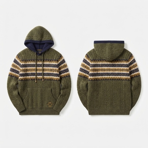 Sweat à capuche d'hiver en jersey de coton épais haute densité, personnalisé en usine, impression numérique, style vintage délavé à l'acide, décontracté pour homme - Product Image 1