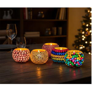 เทียนโมเสก มีหลายสีให้เลือก ใช้ตกแต่งบ้าน งานแต่งงาน คริสต์มาส อีสเตอร์ วันเกิด และวันวาเลนไทน์ - Product Image 1