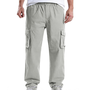 Wholesale <b>Men</b> Cargo <b>Trousers</b> Custom Multi Pocket Utility Casual Pant <b>Elastic</b> Waist OEM ODM Clothing Manufacturing Factory Custom - Product Image 1