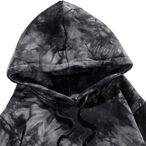 Sudadera con capucha oversize tie-dye unisex de forro polar, estilo streetwear, con bolsillo canguro y cordón, venta al por mayor, OEM, personalizada - Product Image 2