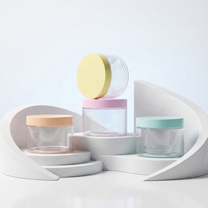 Frascos de plástico PET vacíos de alta calidad, tarro de crema cosmética de plástico transparente para mascotas con tapa de color, fábrica de Vietnam - Product Image 1