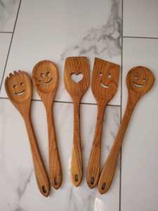 Juego de Utensilios de Cocina de Madera Natural Minimalista, Utensilios de Cocina de Alta Calidad, Espátula, Cuchara, Espumadera, Cucharón, Herramientas Modernas en Oro Rosa - Product Image 6