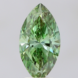 Diamant de laboratoire de 3,01 ct, taille marquise, vert vif fantaisie, SI2, certifié IGI, diamant CVD en vrac, vente en gros pour la fabrication de bijoux - Product Image 1