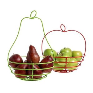 Panier à fruits décoratif en métal au design minimaliste moderne pour comptoir de cuisine, salle à manger et espace de vie - Product Image 2