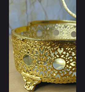 Luxury Heart Shaped Gold Filigree Jewelry <b>Box</b> Vintage Mirror Base Decorative Metal <b>Keepsake</b> Case Wedding Gift Trinket Organizer - Product Image 4