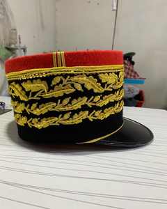 Gorra de Uniforme Ceremonial Francesa Premium, Estilo Táctico Europeo Clásico, Bordado a Mano con Trenza Dorada, 100% Algodón, Personalizable - Product Image 5