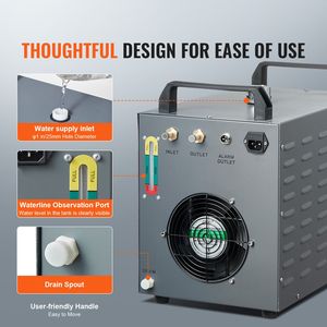 Refrigeratore d'Acqua Industriale 80W CW 3000 Raffreddato ad Aria con Serbatoio da 12L e Flusso di 12L/min 220V - Product Image 6