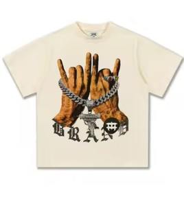 Camisetas Personalizadas de Alta Calidad con Pedrería, Estilo Urbano, Desgastadas, con Bolsillo, Impresión DTG, Lavado Ácido, para Hombre - Product Image 5