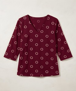 เสื้อคุर्ติผ้าฝ้ายสีมารูนสำหรับผู้หญิง คอวี แขน 3/4 ลำลอง สไตล์ชาติพันธุ์ ทรงปกติ ใส่ได้ทุกฤดู 85438 VAAZI-1064 - Product Image 4