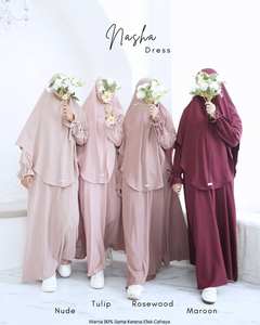 เดลี่อาบายะห์ สไตล์เรียบง่าย ผ้าโพลีเอสเตอร์/คอตตอน น้ำหนักเบา ทรงเอไลน์ ยาวคลุมเท้า ระบายอากาศได้ดี - Product Image 3