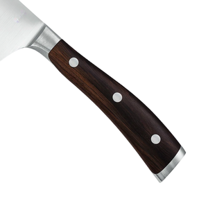 Couteaux de chef professionnels en acier inoxydable, lame large rectangulaire et tranchante, avec manche en bois brun à triple rivet pour la cuisine - Product Image 6