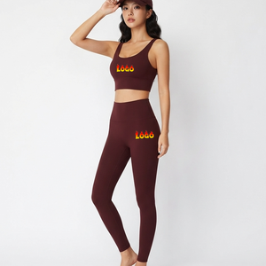 Ensemble de yoga pour femmes avec logo personnalisé, vêtements de yoga de haute qualité, soutien-gorge de sport à dos en U, leggings, tenue de sport pour la course à pied, l'entraînement et le yoga en plein air - Product Image 4