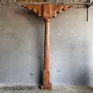 Columna Decorativa Tallada a Mano en Madera de Teca Sólida de Estilo Indio Vintage para Proyectos de Templos, Villas y Hoteles |   Mix Match 1 Contenedor - Product Image 1