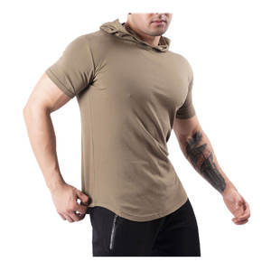 T-shirt de compression 95% polyester avec logo personnalisé, tee-shirt de sport pour homme, vêtements d'entraînement, gym, fitness, course à pied - Product Image 3
