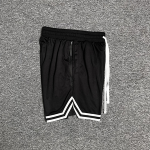 Men's <b>White</b> Polyester Shorts With Side Stripe Elastic Waist Quick Dry Casual Sports Wear With Low MOQ - Product Image 5