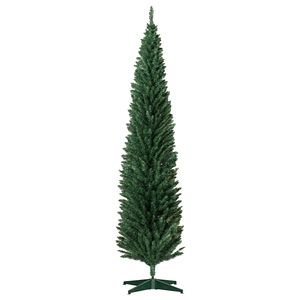 Albero di Natale Artificiale a Forma di Matita Non Illuminato, 2,4 Metri, con 618 Punte Realistiche, Base in Plastica, Verde - Product Image 1