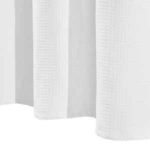 Tenda da Doccia in Poliestere a Nido d'Ape da 240 GSM, Bianca, con Ganci Resistenti alla Ruggine, Lavabile in Lavatrice per Uso in Bagno - Product Image 5