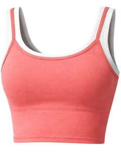 Ensemble crop top et mini-jupe corail personnalisé pour femme, avec brassière de sport sans manches, tenue décontractée deux pièces pour yoga, gym et été - Product Image 2